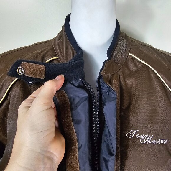 Tourmaster Trinity Series 2 Womens Motorcycle Jacket M Brown Zipout Liner Biker - Picture 10 of 16